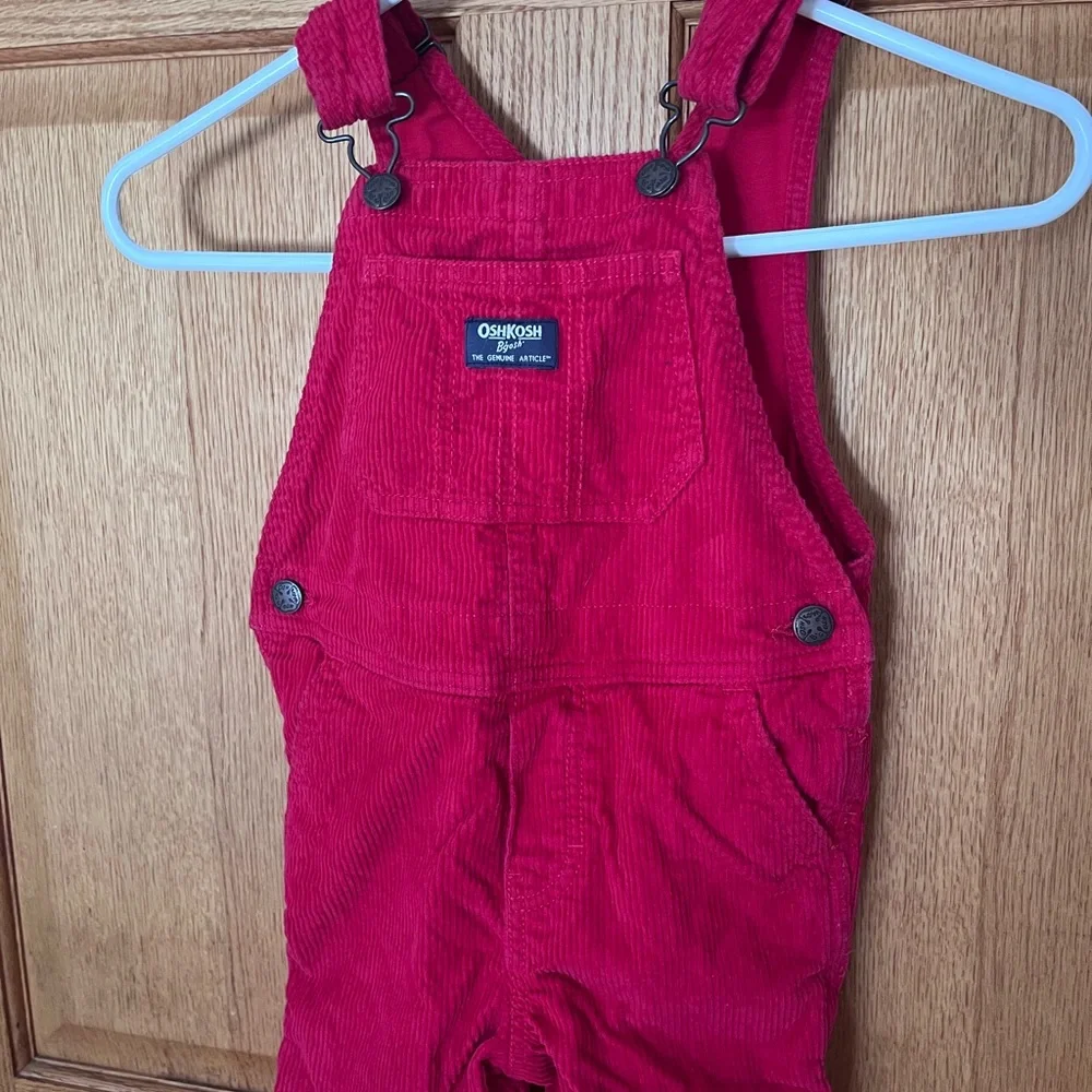 Vintage Oshkosh corduroy Red Kids  bib Overalls